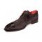 Fennix Italy "Landon" Brown Genuine Alligator /Italian Suede Leather Lace-Up Dress Shoes.